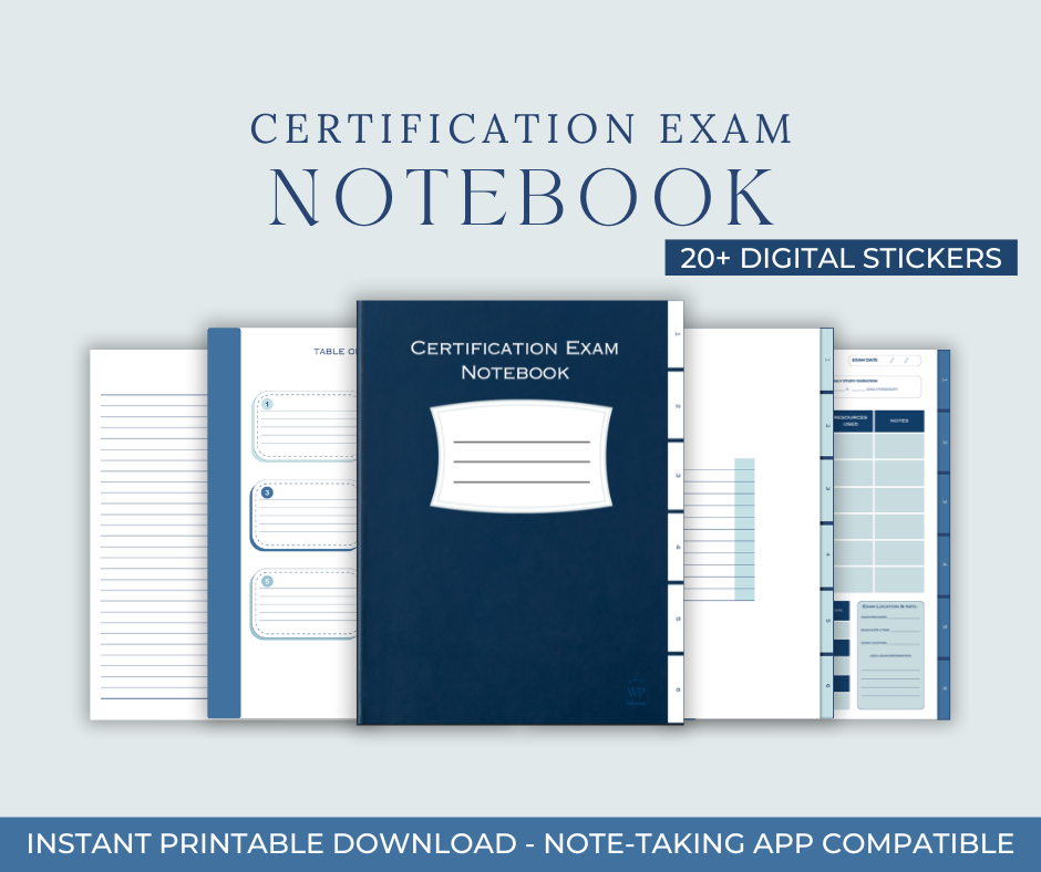 Certification Study Notebook: 6 Tabs, 70 Hyperlinked Pages | Works with Notability & GoodNotes