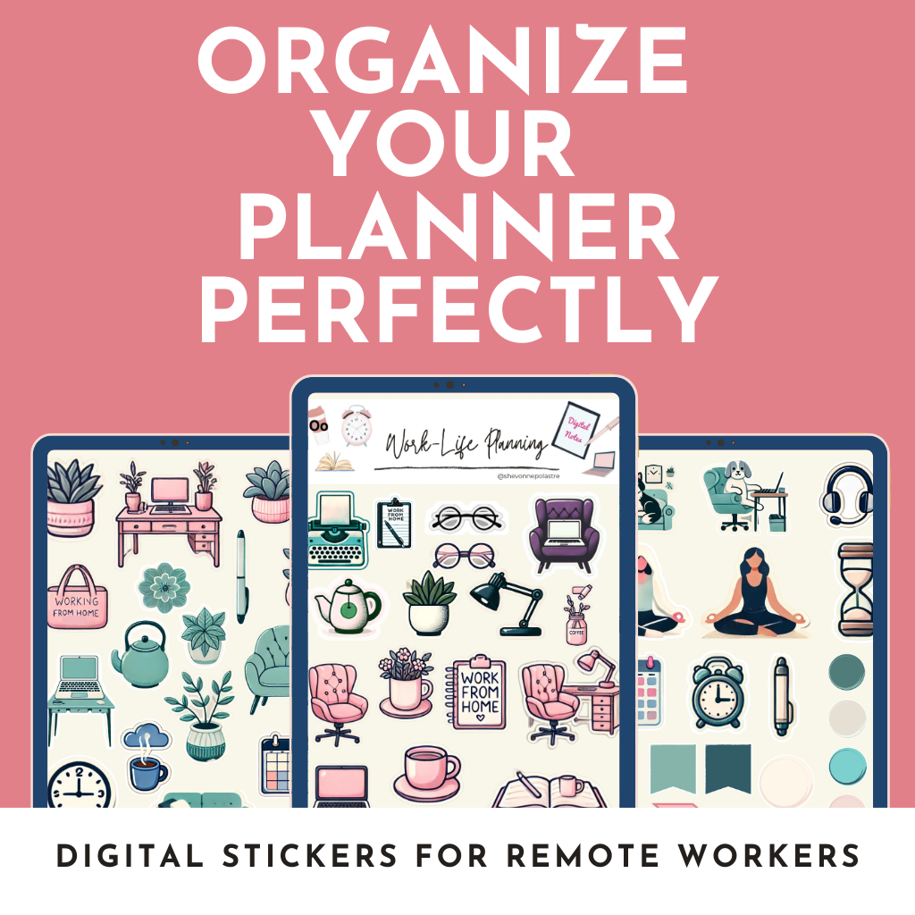 WFH Planner Stickers: Beautify Your Remote Work Planner, GoodNotes & Pre-cropped PNGs