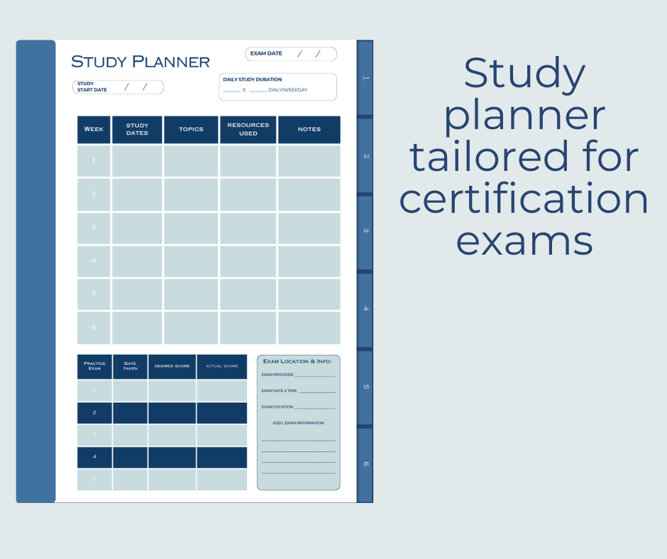 Certification Study Notebook: 6 Tabs, 70 Hyperlinked Pages | Works with Notability & GoodNotes